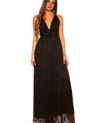 Koucla Rochie lunga neagra vaporoasa din glitter Dariana