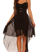 Koucla Rochie scurta neagra vaporoasa cu trena Marlyn