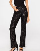 MOE Pantaloni dama eleganti negri paiete evazati Hama