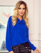 Numoco Bluza dama eleganta vascozaalbastra cu maneca lunga Ivana
