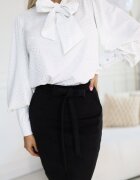 Numoco Bluza eleganta alba cu maneca lunga lejera Anouk