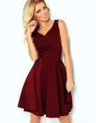 Numoco Rochie de zi midi burgundy retro in clos Lona
