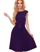 Numoco Rochie midi bleumarin plisata Karima