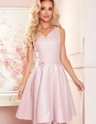 Numoco Rochie scurta baby doll roz din glitter Lona