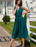 Roco Fashion Rochie eleganta midi verde din voal vaporoasa Margie