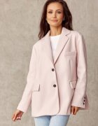 Roco Fashion Sacou dama oversize roz pudra clasic Beren