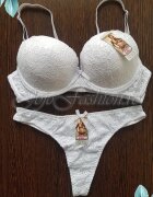  Set sutien si chilot dama din dantela alba Diana