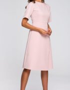 Style Rochie de zi roz midi evazata Hullya