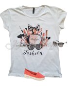  Tricou dama alb casual cu imprimeu Amalia