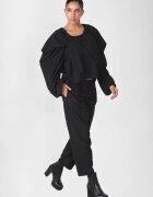 H-4 Bluza neagra oversize cu maneci ample si funda intr-o parte
