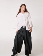 H-4 Camasa alba oversize cu maneci fluture si volane pe spate