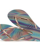 Havaianas Papuci slim din cauciuc natural degrade cu gri metalizat si mov