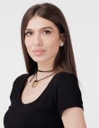 Ines J. Roma Colier reglabil in forma de inima din otel inoxidabil auriu