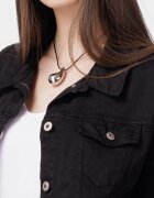 Ines J. Roma Colier reglabil in forma de picatura din otel inoxidabil argintiu model gen botega venetta