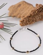 Maia Colt Bratara argint subtire din cubic zirconia negru si hematit auriu de diferite forme