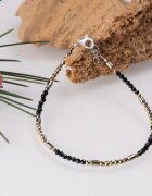 Maia Colt Bratara argint subtire din cubic zirconia negru si hematit auriu fatetat