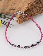Maia Colt Bratara argint subtire roz trandafiriu din cubic zirconia si hematit