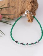 Maia Colt Bratara argint subtire verde-auriu din cubic zirconia si hematit