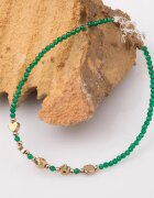 Maia Colt Bratara argint subtire verde-auriu din cubic zirconia si hematit