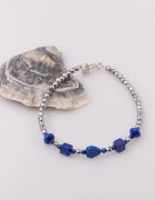 Maia Colt Bratara subtire din hematit cu lapis lazuli