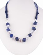 Maia Colt Colier din forme diferite de lapis perle naturale si hematit