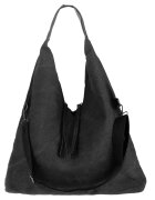 Maxfly Geanta de umar din material textil si cu bareta crossbody neagra