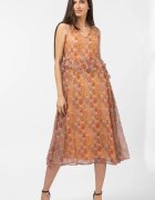 Md'M Rochie lunga diafana orange cu imprimeu oriental