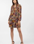 Md'M Rochie midi cu volane si imprimeu floral in nuante de toamna