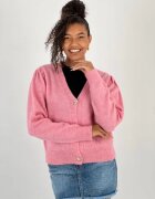 Miss Poem Cardigan cu decolteu in V din tricotaj roz cu nasturi decorativi aurii