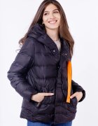 My Dress Geaca de puf usoara cu gluga neagra