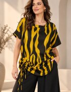 My Pepper Bluza lunga pentru colanti din bumbac galben-negru