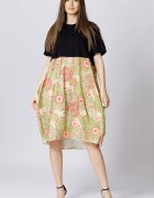 My Pepper Rochie lalea cu bust negru si imprimeu mandale verde deschis
