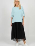 Pierino Bluza ampla oversize cu design asimetric din bumbac bleu