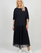 Pierino Bluza ampla oversize cu design asimetric din bumbac bleumarin