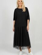 Pierino Bluza ampla oversize cu design asimetric din bumbac neagra