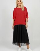 Pierino Bluza ampla oversize cu design asimetric din bumbac rosie