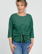 Pierino Bluza casual din bumbac ajustabila in fata cu maneca 3 4 verde inchis