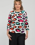 Pierino Bluza casual imprimeu colorat pe fond alb si maneca 3 4