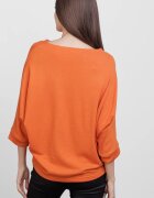 Pierino Bluza cu maneca fluture din jerseu de vascoza portocalie