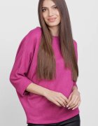 Pierino Bluza cu maneca fluture din jerseu embosat de vascoza magenta