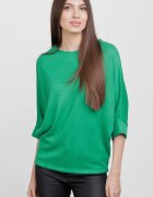 Pierino Bluza cu maneca fluture din jerseu embosat de vascoza verde
