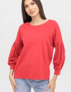 Pierino Bluza uni cu maneca bufanta din tricot de bumbac corai