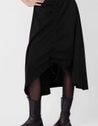 Pierino Fusta A-line din jerseu asimetrica cu snur vertical neagra