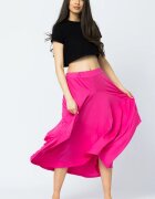 Pierino Fusta lunga in colturi din tricot subtire de vascoza fucsia