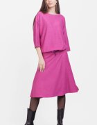 Pierino Fusta midi clos din jerseu embosat de vascoza magenta