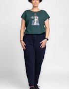 Pierino Pantaloni bleumarin casual sport din bumbac cu buzunare laterale