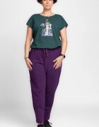 Pierino Pantaloni mov casual sport din bumbac cu buzunare laterale