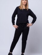 Pierino Pantaloni negri casual sport din bumbac cu buzunare laterale