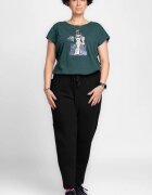 Pierino Pantaloni negri casual sport din bumbac cu buzunare laterale