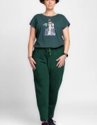 Pierino Pantaloni sport verzi din bumbac cu buzunare laterale